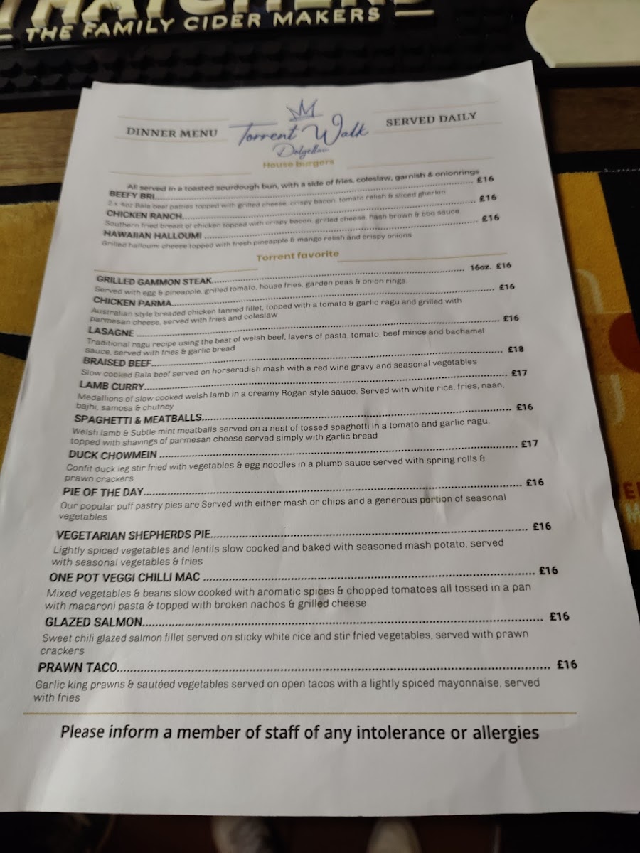 Torrent Walk Hotel Menu - Image 3