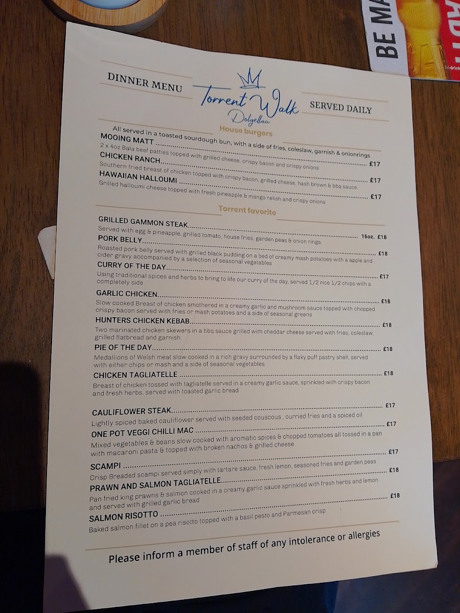 Torrent Walk Hotel Menu - Image 4
